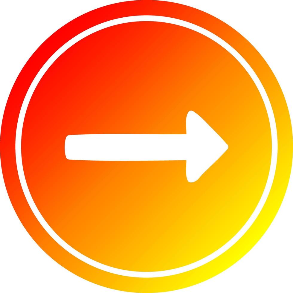 pointing arrow circular in hot gradient spectrum vector