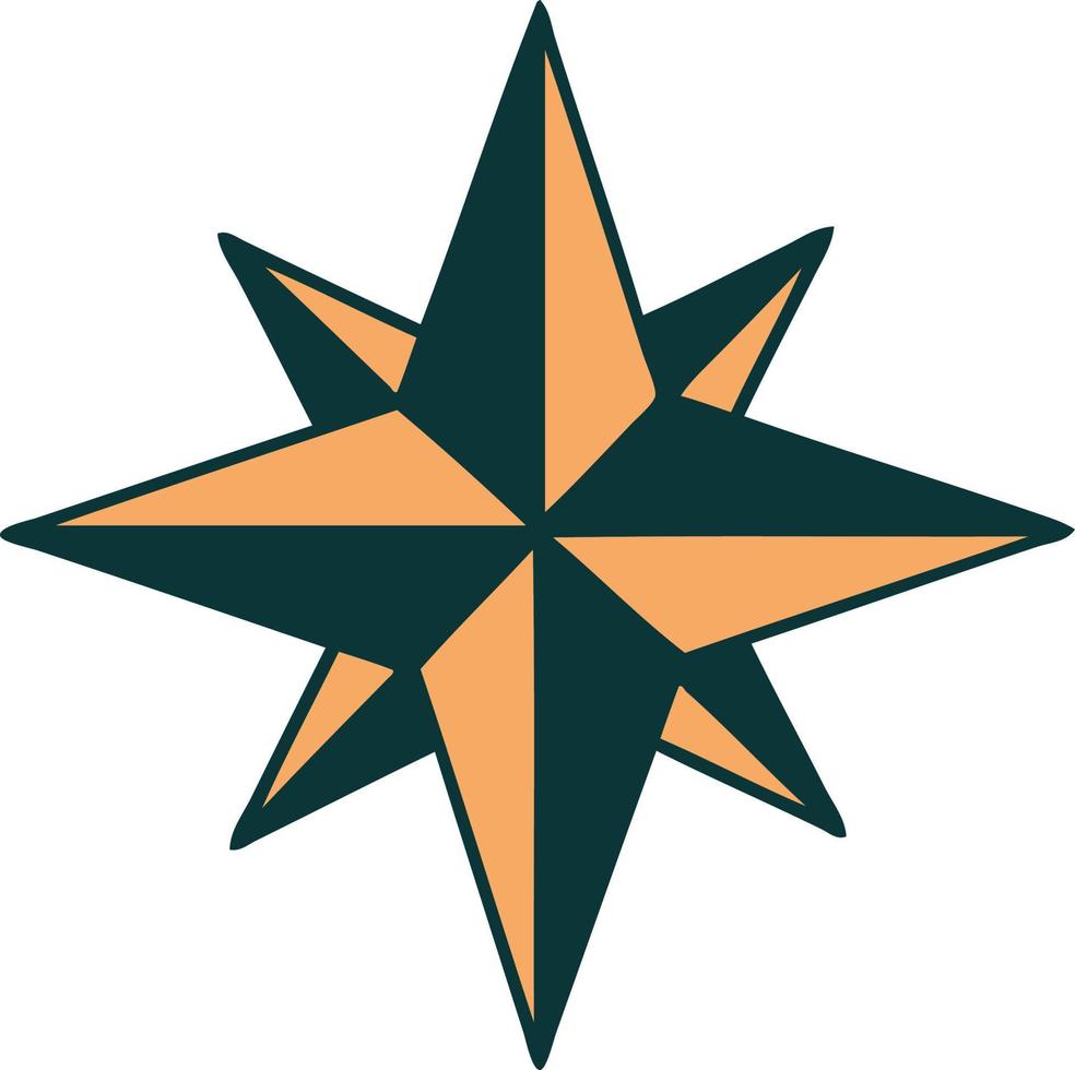 iconic tattoo style image of a star vector