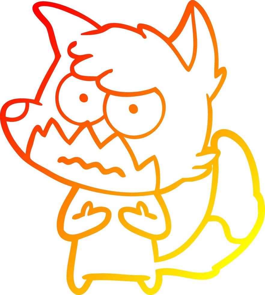 warm gradient line drawing cartoon annoyed fox vector