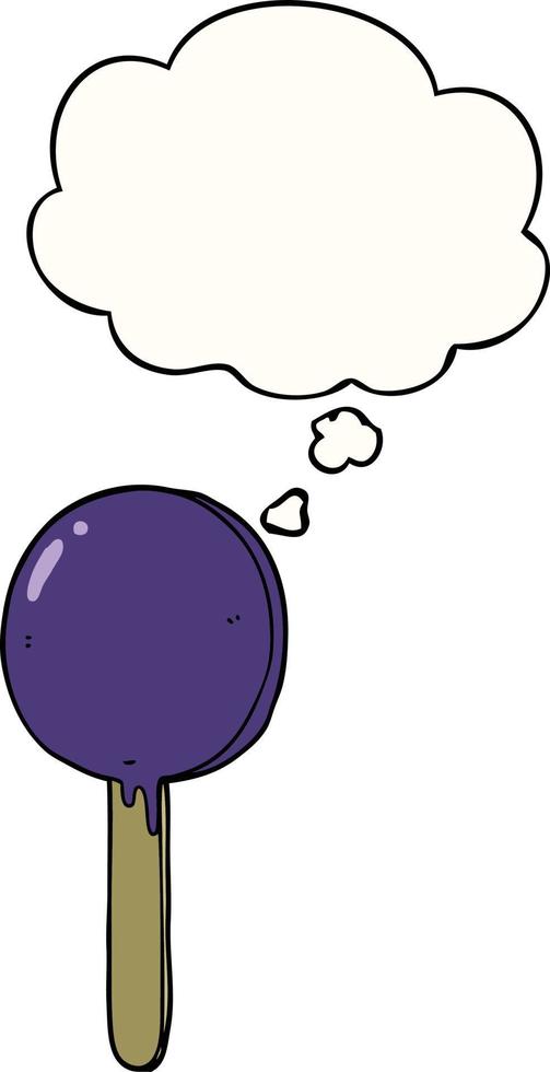 cartoon lollipop and thought bubble vector
