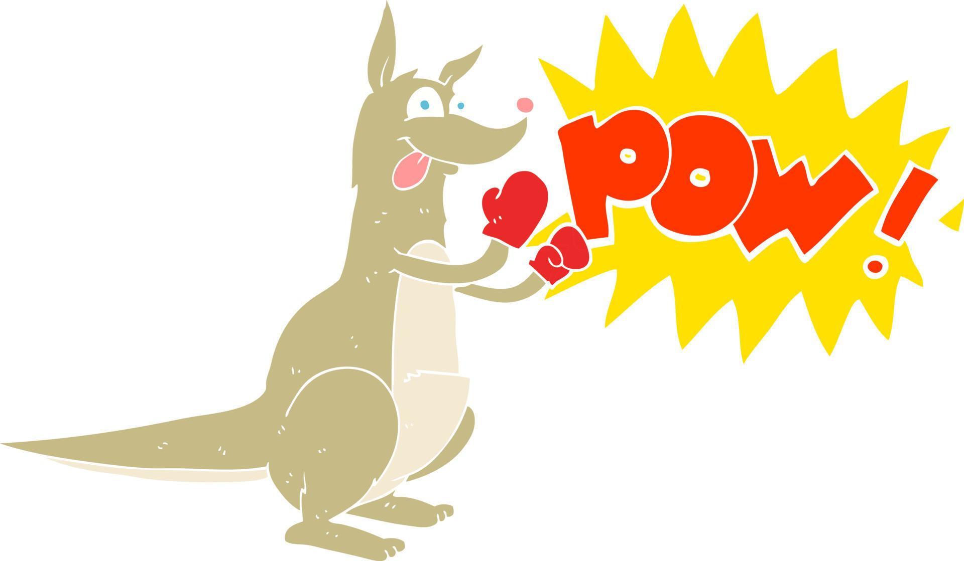 flat color illustration of boxing kangaroo 12029574 Vector Art at Vecteezy