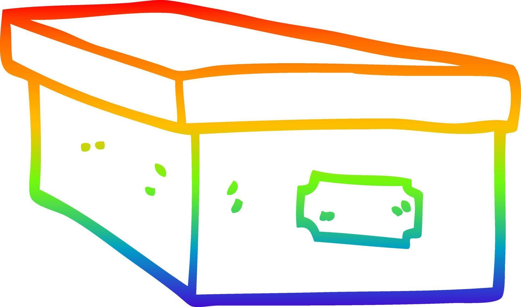 caja de archivo de oficina de dibujos animados de dibujo de línea de degradado de arco iris vector