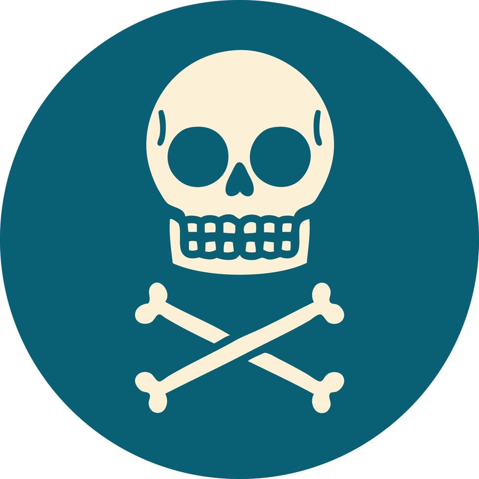 iconic tattoo style image of a skull vector