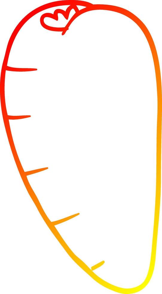 warm gradient line drawing cartoon root vegetable vector