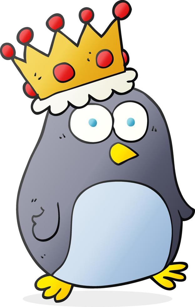 freehand drawn cartoon emperor penguin vector