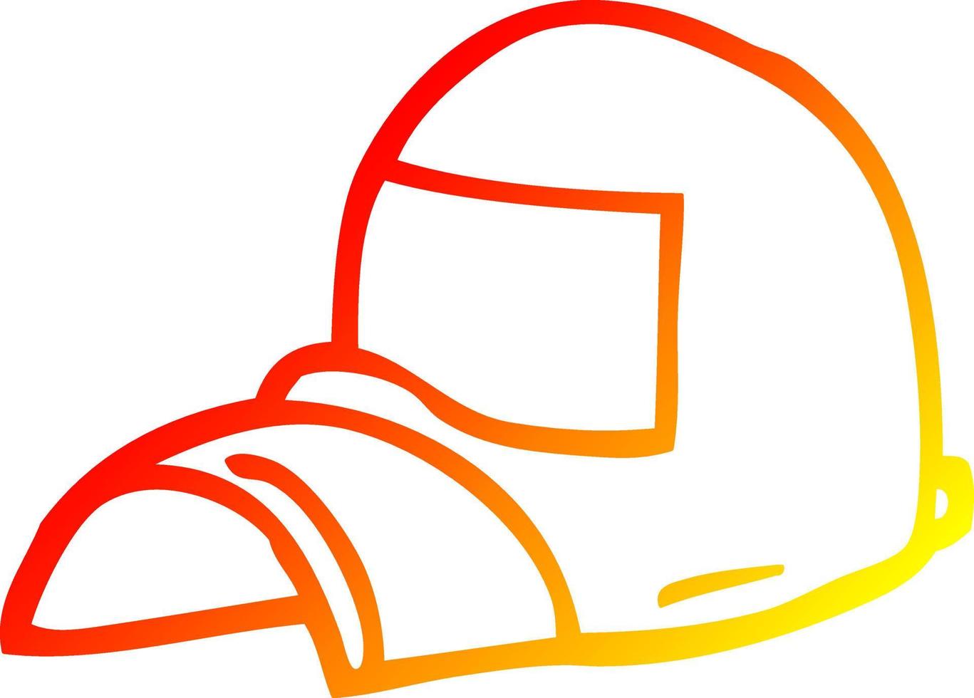 warm gradient line drawing cartoon cap vector