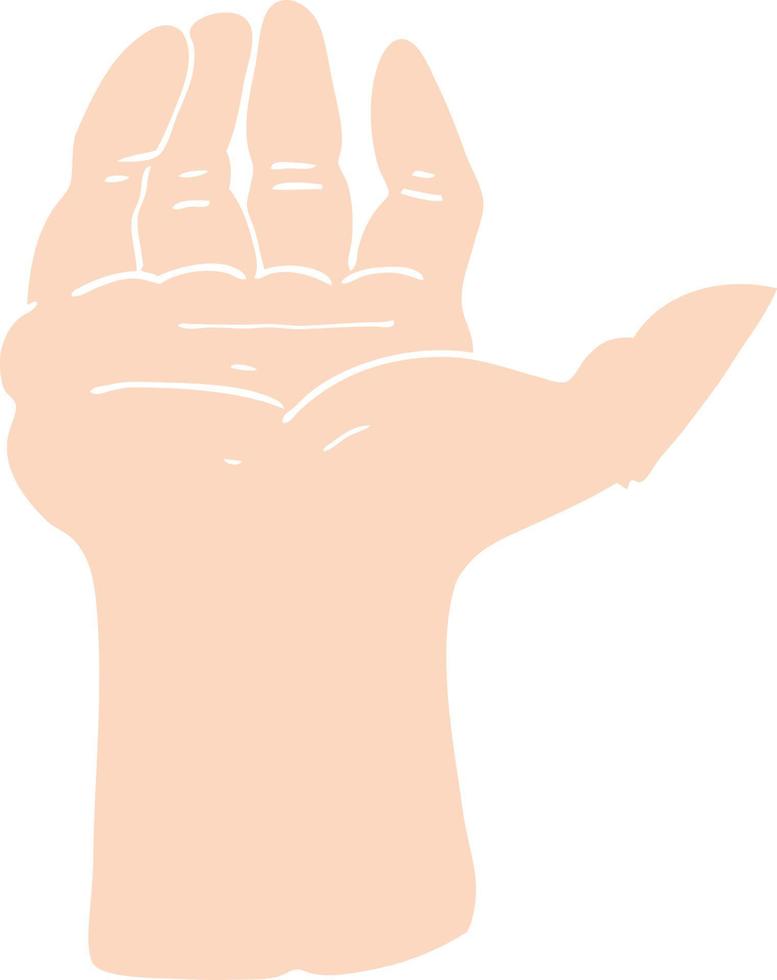 flat color illustration of open hand vector