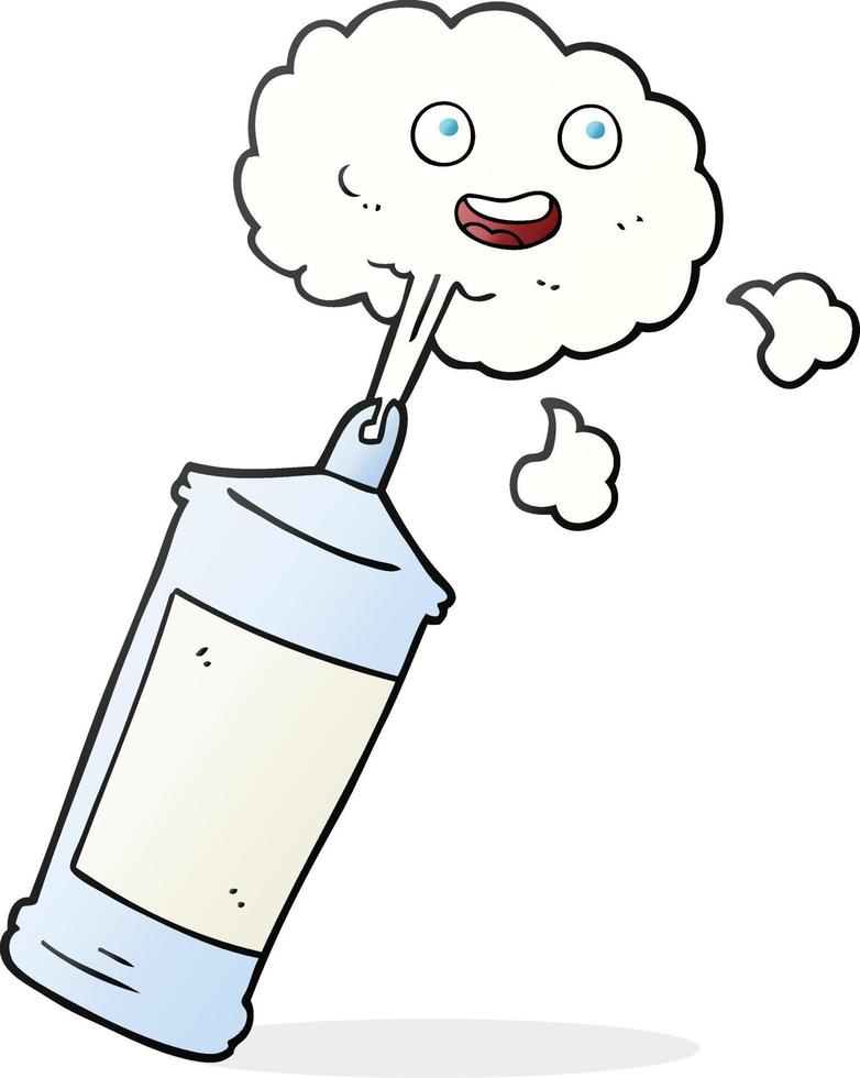 freehand drawn cartoon spraying whipped cream vector