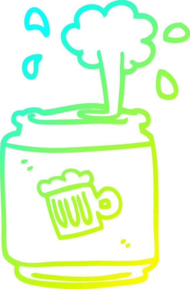 cold gradient line drawing cartoon can of larger vector