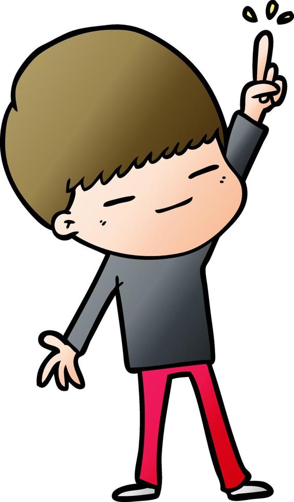 cartoon smug boy vector