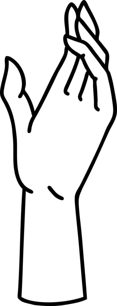 tattoo in black line style of a hand vector