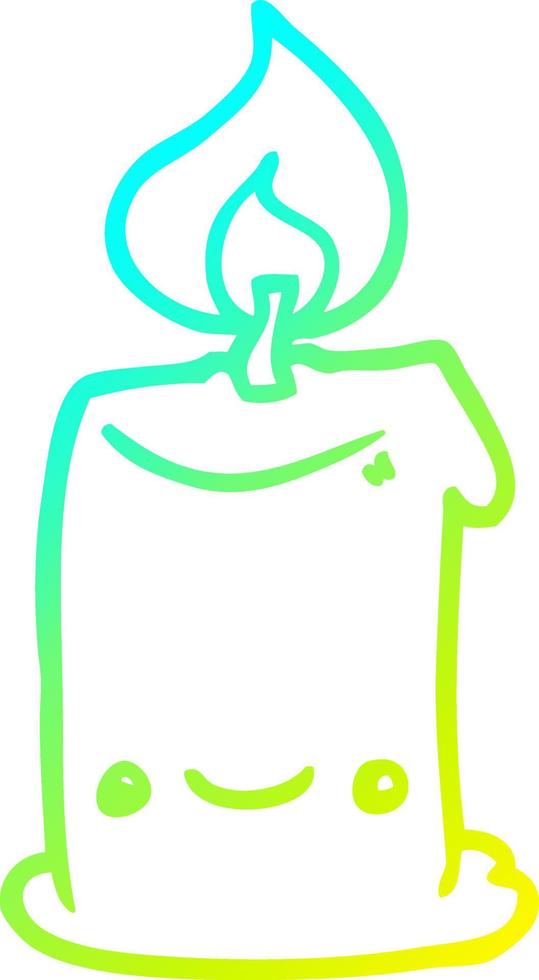cold gradient line drawing cartoon candle vector