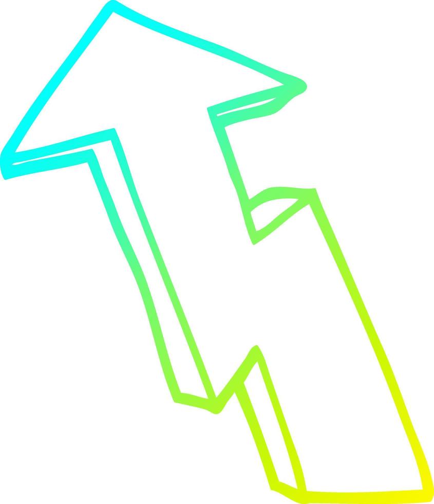 línea de gradiente frío dibujo flecha de crecimiento de dibujos animados vector