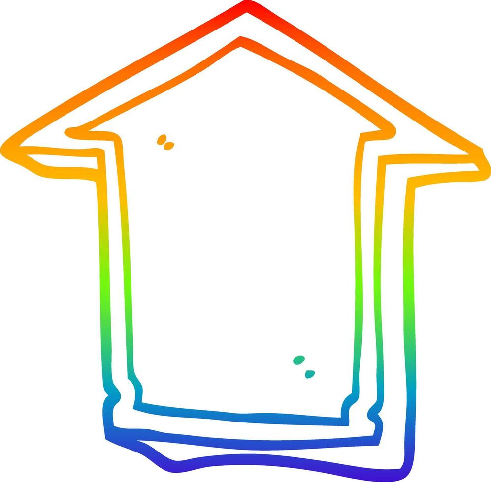 rainbow gradient line drawing cartoon direction arrow vector