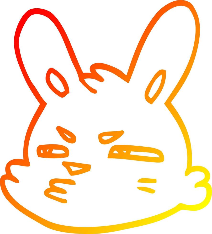 warm gradient line drawing cartoon moody rabbit vector