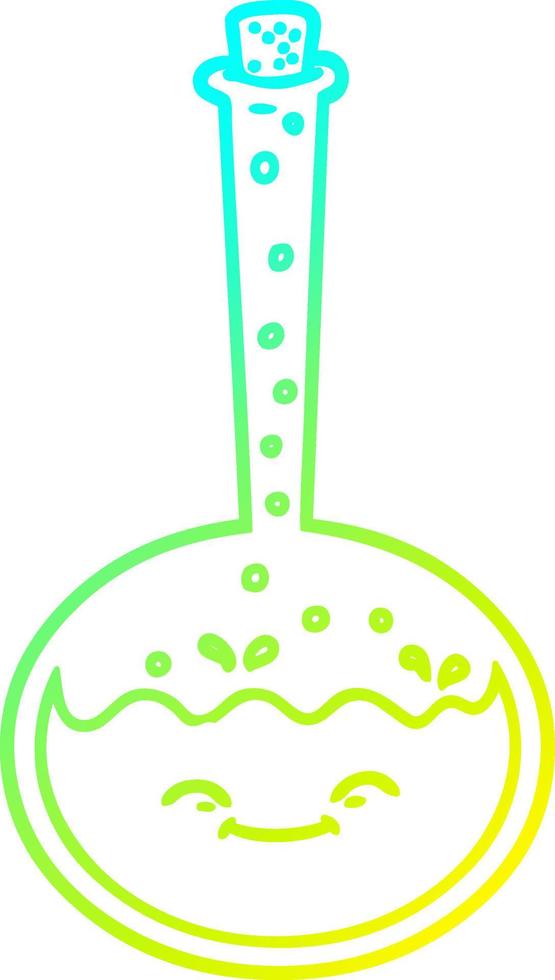 cold gradient line drawing cartoon chemical reaction vector