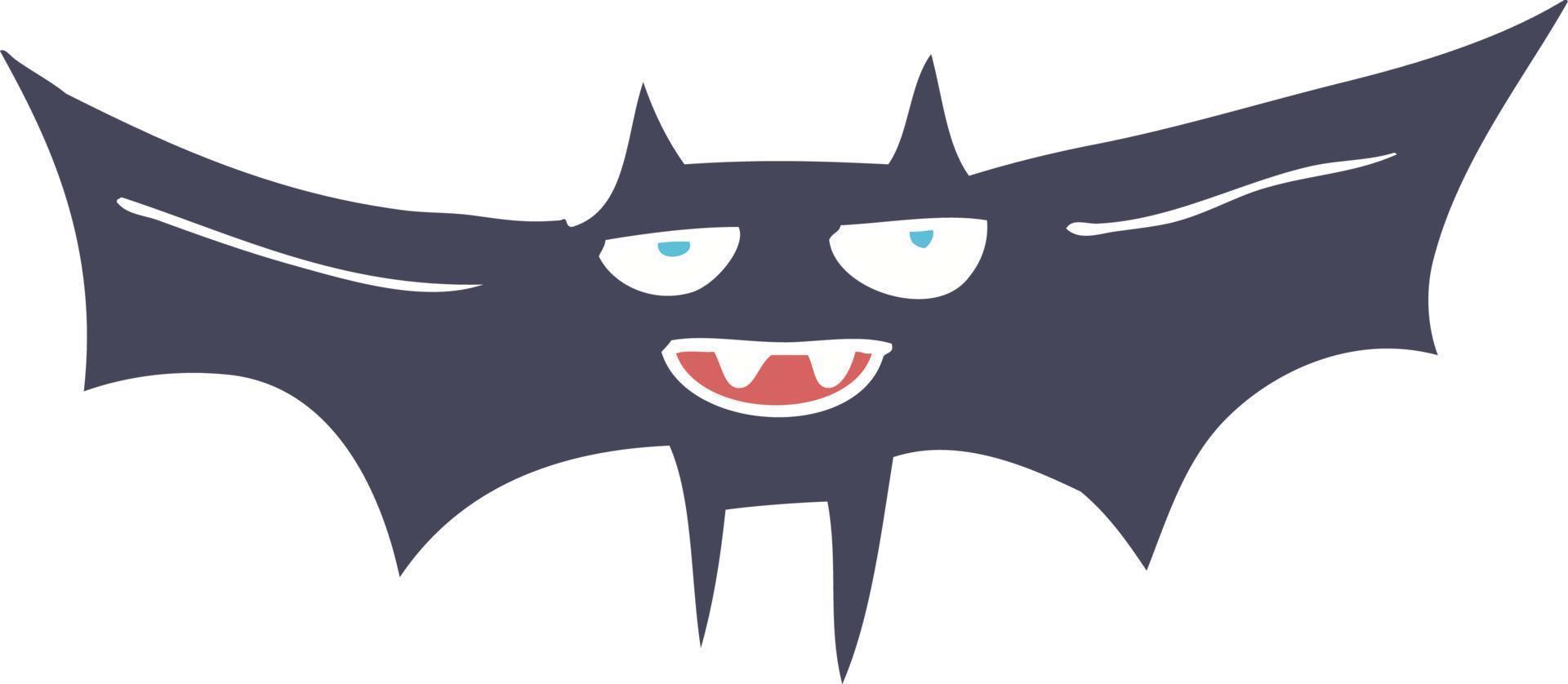flat color illustration of halloween bat vector