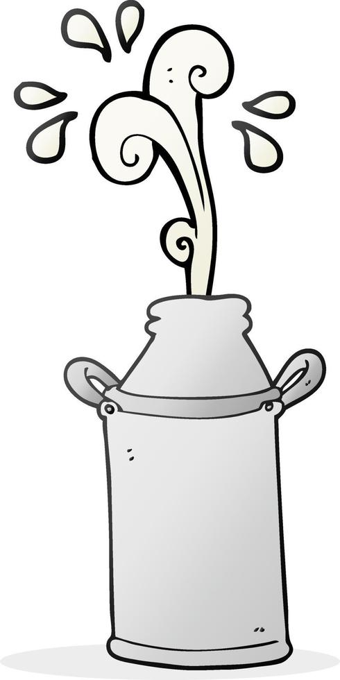 barril de leche de dibujos animados dibujados a mano alzada vector