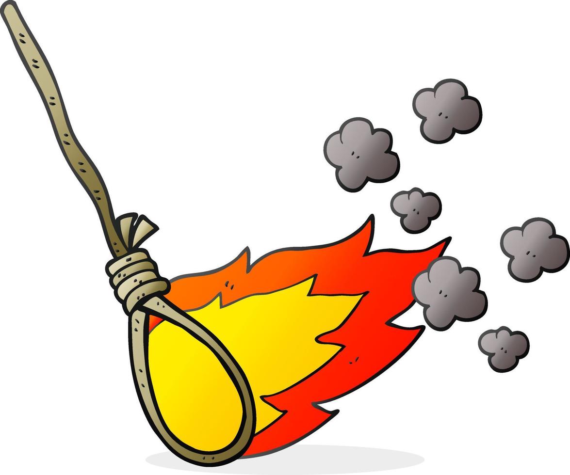 freehand drawn cartoon hangman s noose on fire vector