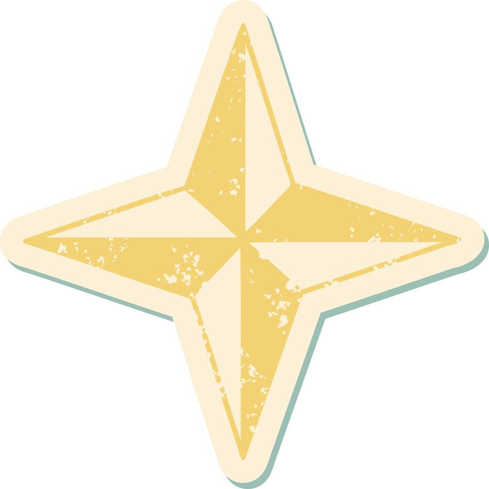 iconic distressed sticker tattoo style image of a star vector