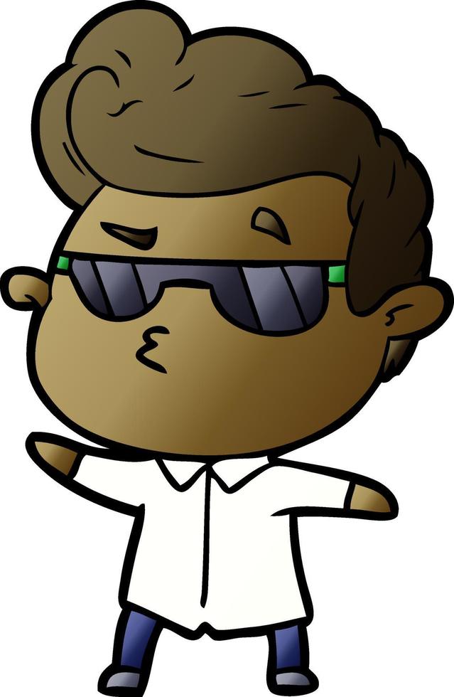 cartoon cool guy vector