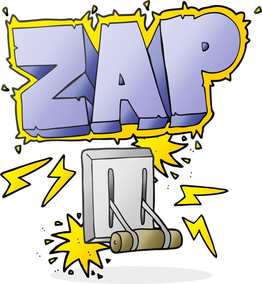 freehand drawn cartoon electrical switch zapping vector