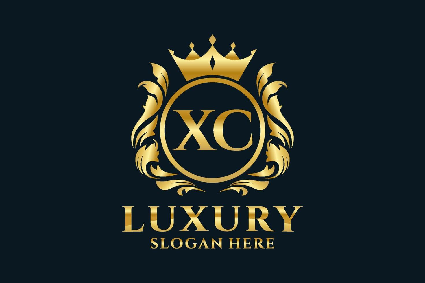 Initial XC Letter Royal Luxury Logo template in vector art for luxurious branding projects and other vector illustration.