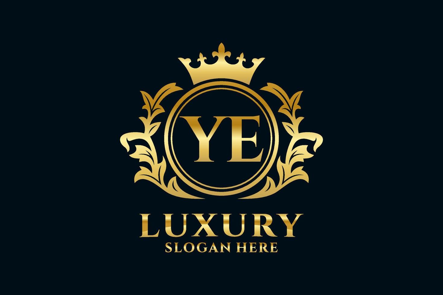 Initial YE Letter Royal Luxury Logo template in vector art for luxurious branding projects and other vector illustration.