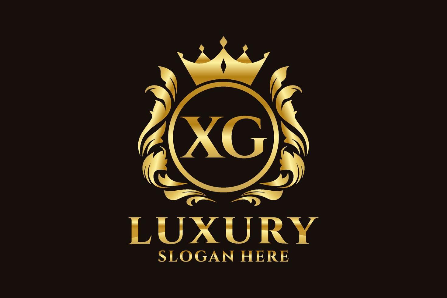 Initial XG Letter Royal Luxury Logo template in vector art for luxurious branding projects and other vector illustration.