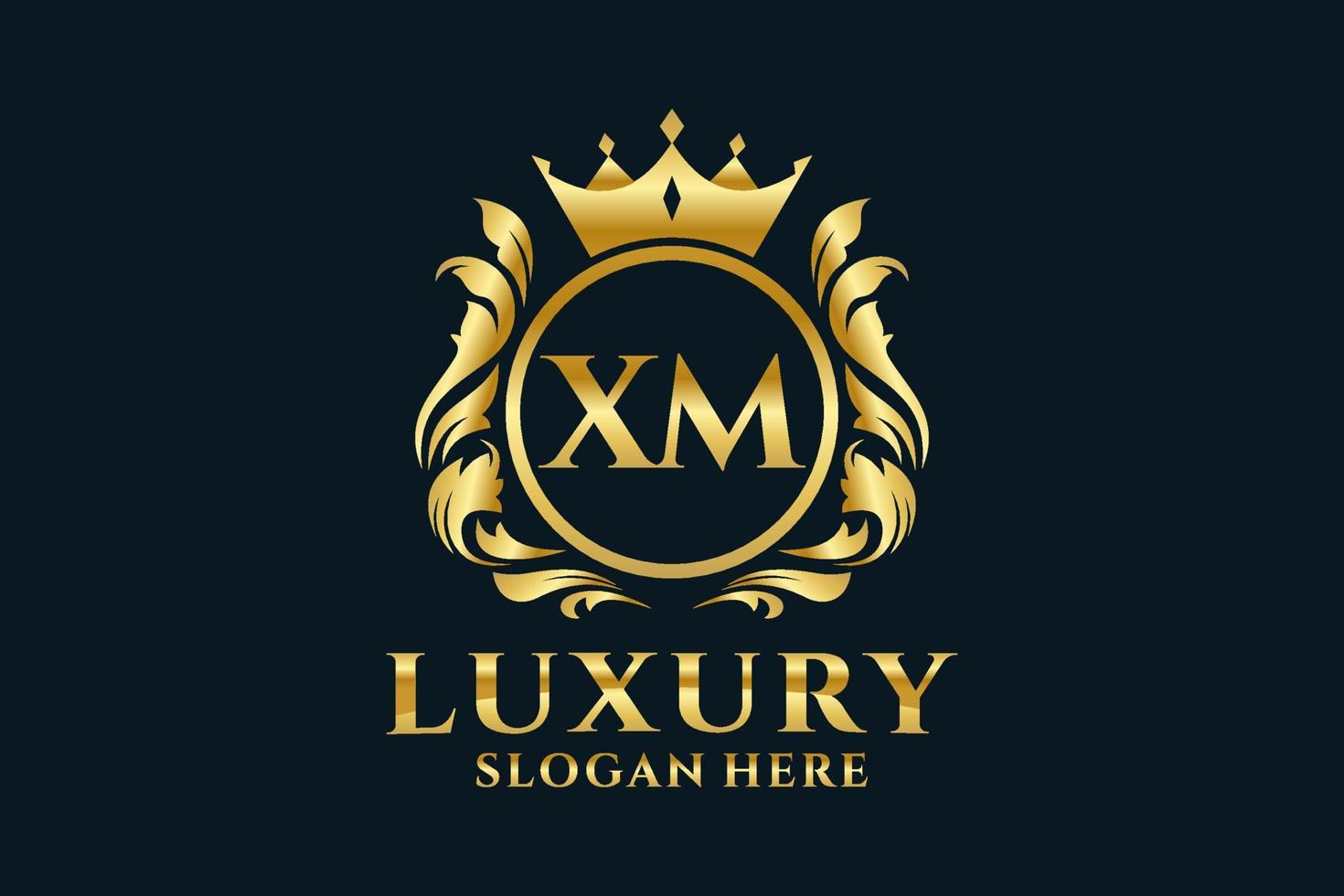Initial XM Letter Royal Luxury Logo template in vector art for luxurious branding projects and other vector illustration.