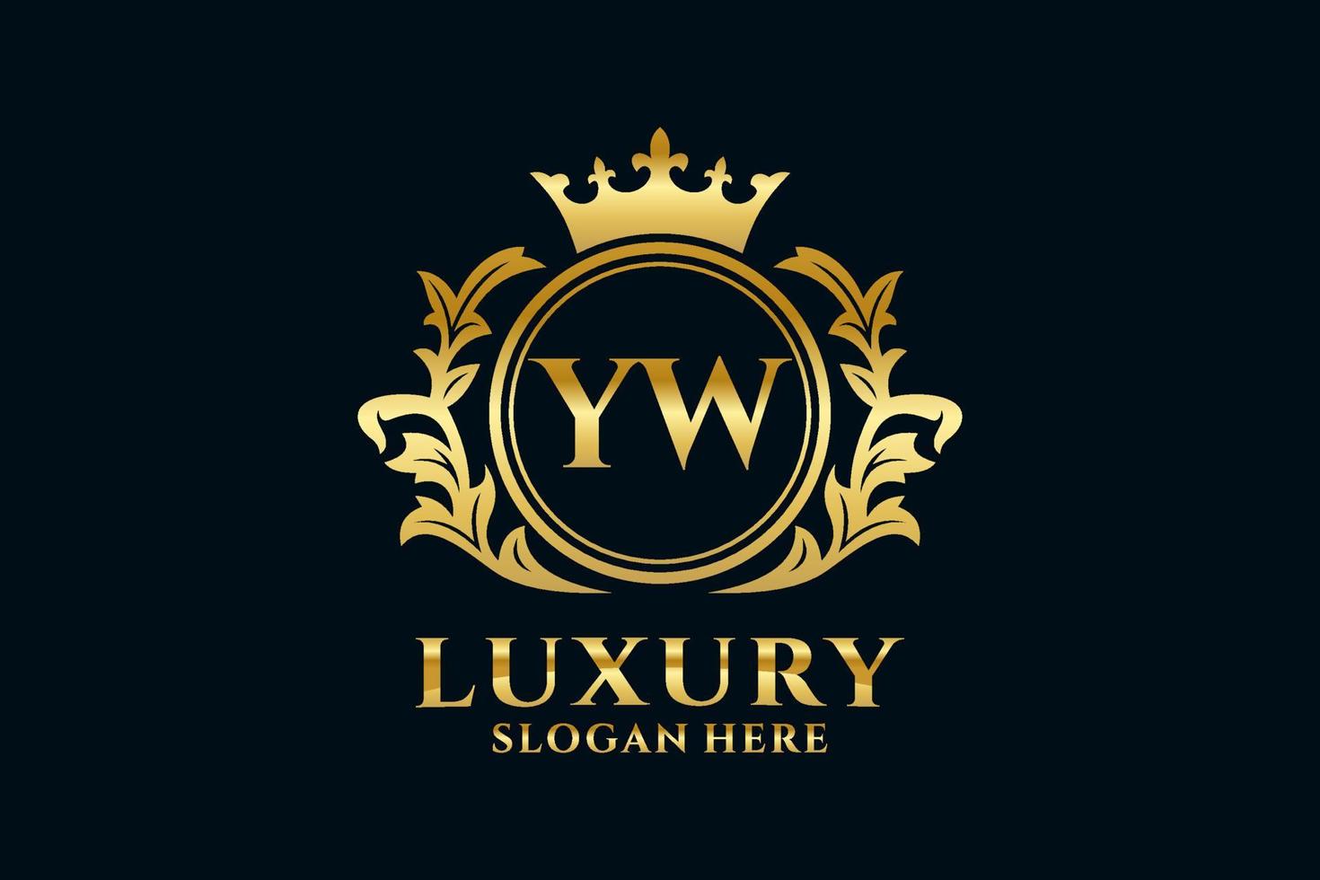 Initial YW Letter Royal Luxury Logo template in vector art for luxurious branding projects and other vector illustration.