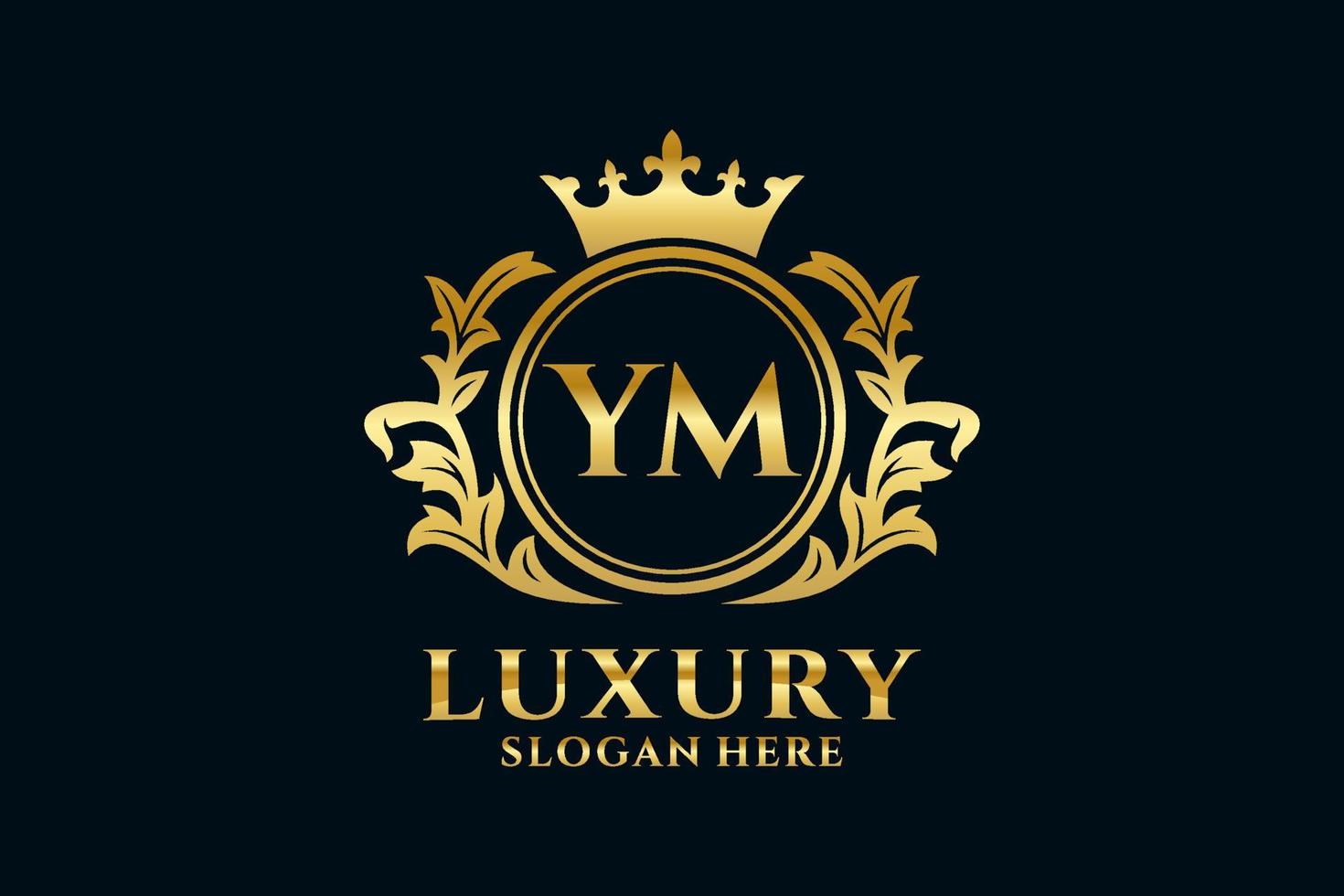 Initial YM Letter Royal Luxury Logo template in vector art for luxurious branding projects and other vector illustration.