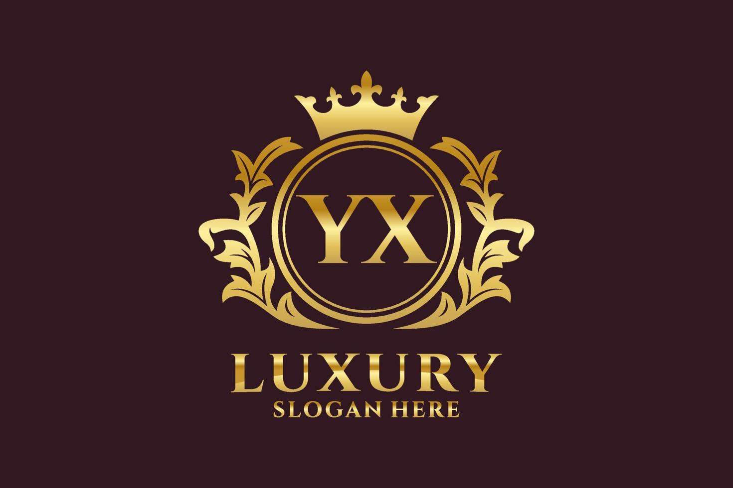 Initial YX Letter Royal Luxury Logo template in vector art for luxurious branding projects and other vector illustration.