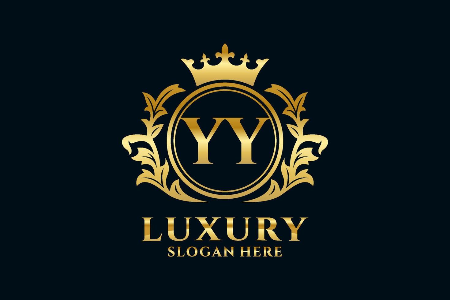 Initial YY Letter Royal Luxury Logo template in vector art for luxurious branding projects and other vector illustration.