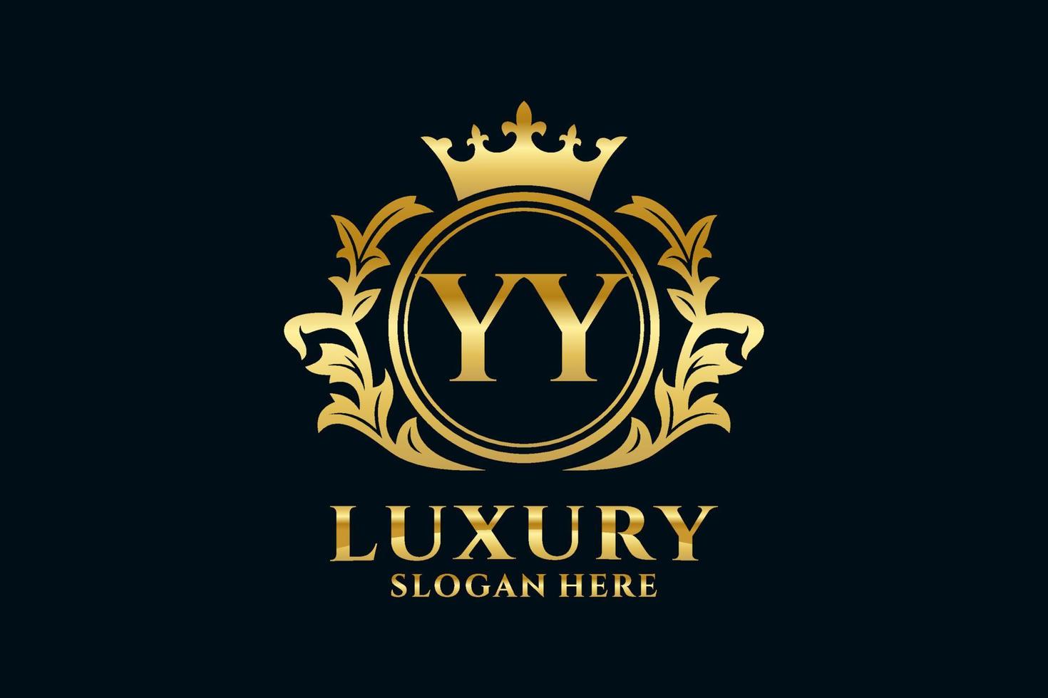 Initial YY Letter Royal Luxury Logo template in vector art for luxurious branding projects and other vector illustration.