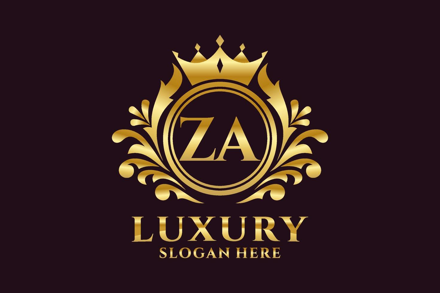 Initial ZA Letter Royal Luxury Logo template in vector art for luxurious branding projects and other vector illustration.