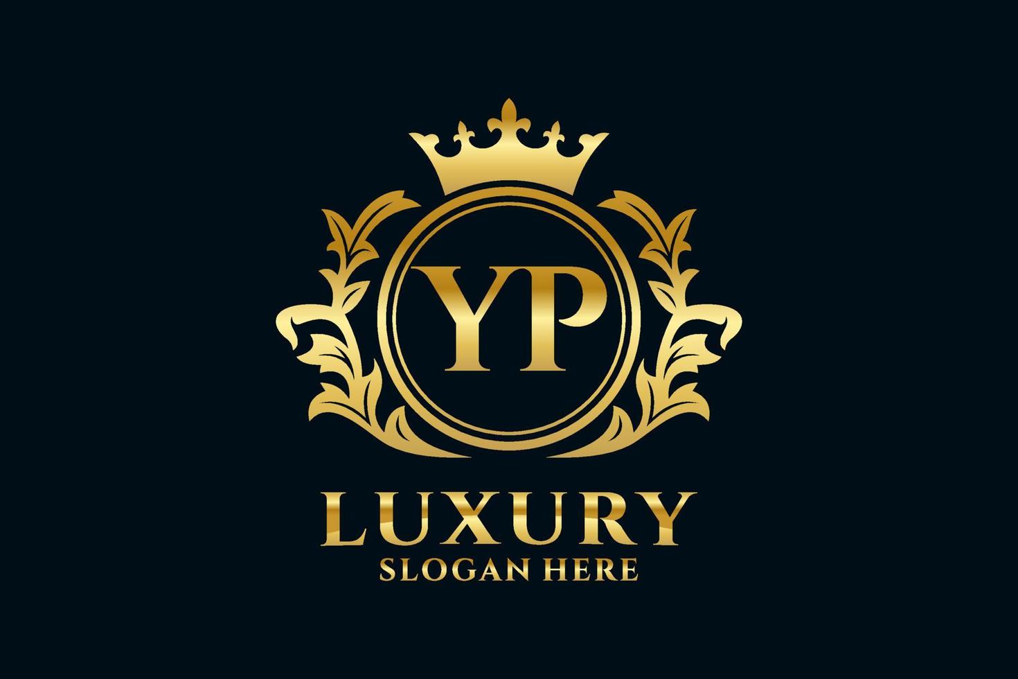 Initial YP Letter Royal Luxury Logo template in vector art for luxurious branding projects and other vector illustration.