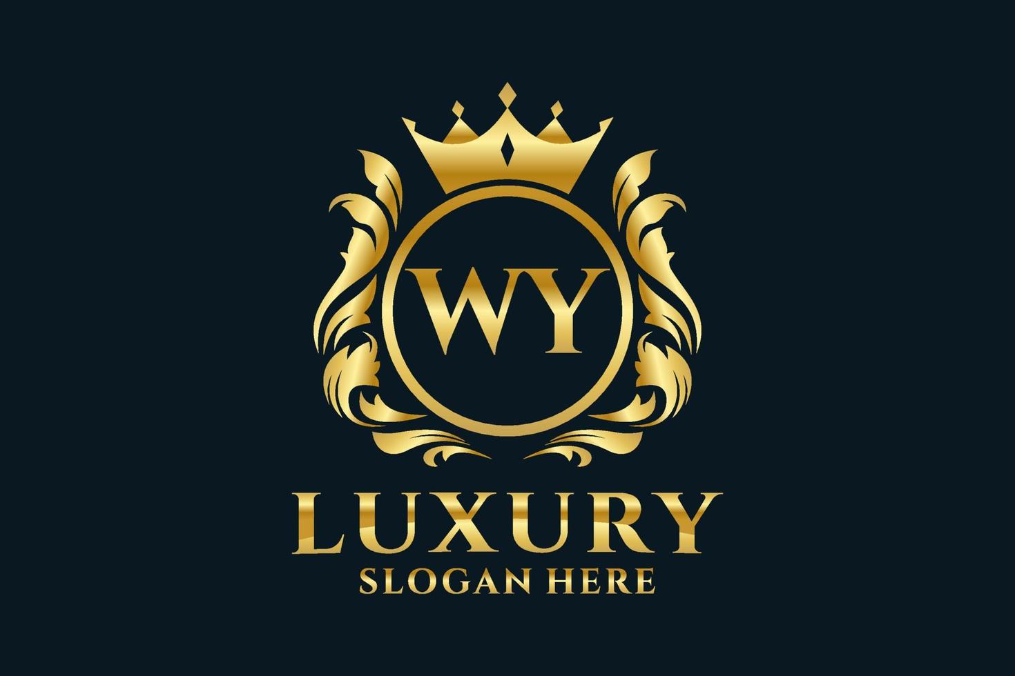 Initial WY Letter Royal Luxury Logo template in vector art for luxurious branding projects and other vector illustration.