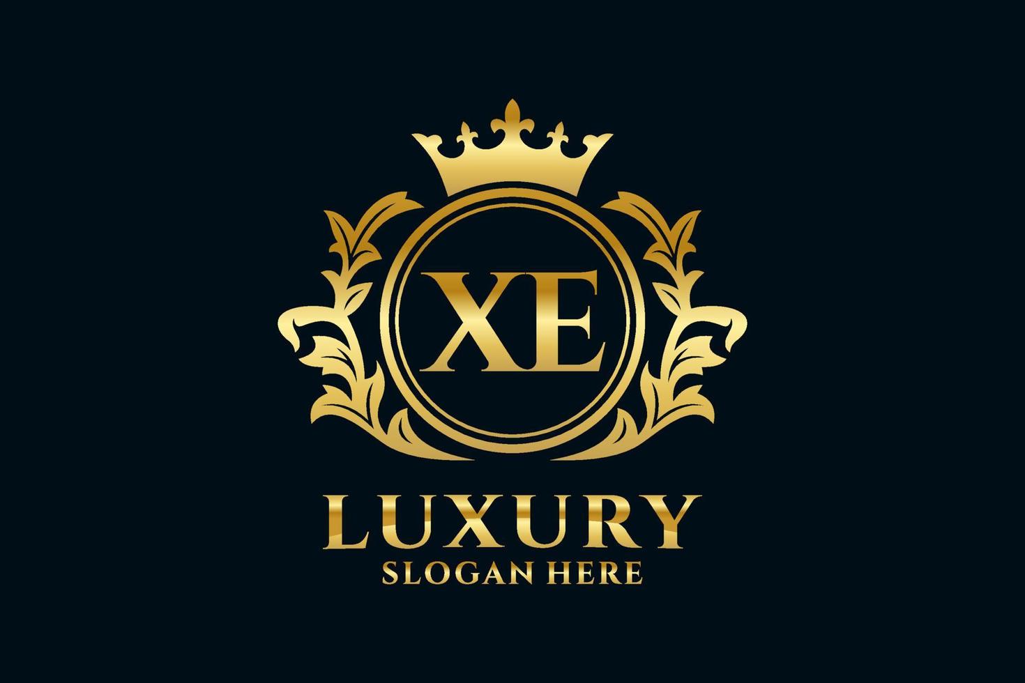 Initial XE Letter Royal Luxury Logo template in vector art for luxurious branding projects and other vector illustration.