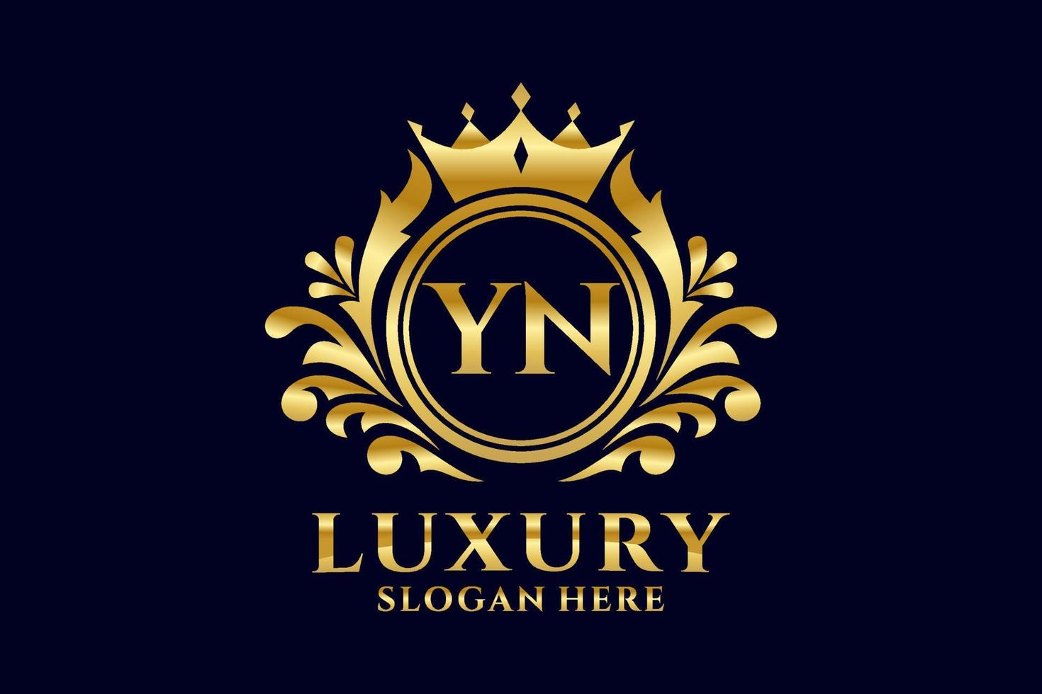 Initial YN Letter Royal Luxury Logo template in vector art for luxurious branding projects and other vector illustration.