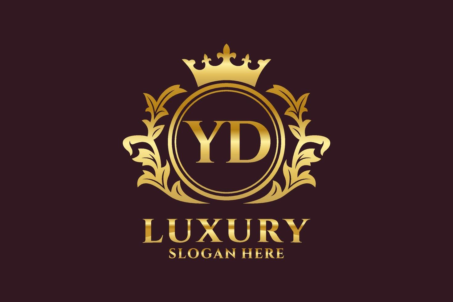 Initial YD Letter Royal Luxury Logo template in vector art for luxurious branding projects and other vector illustration.