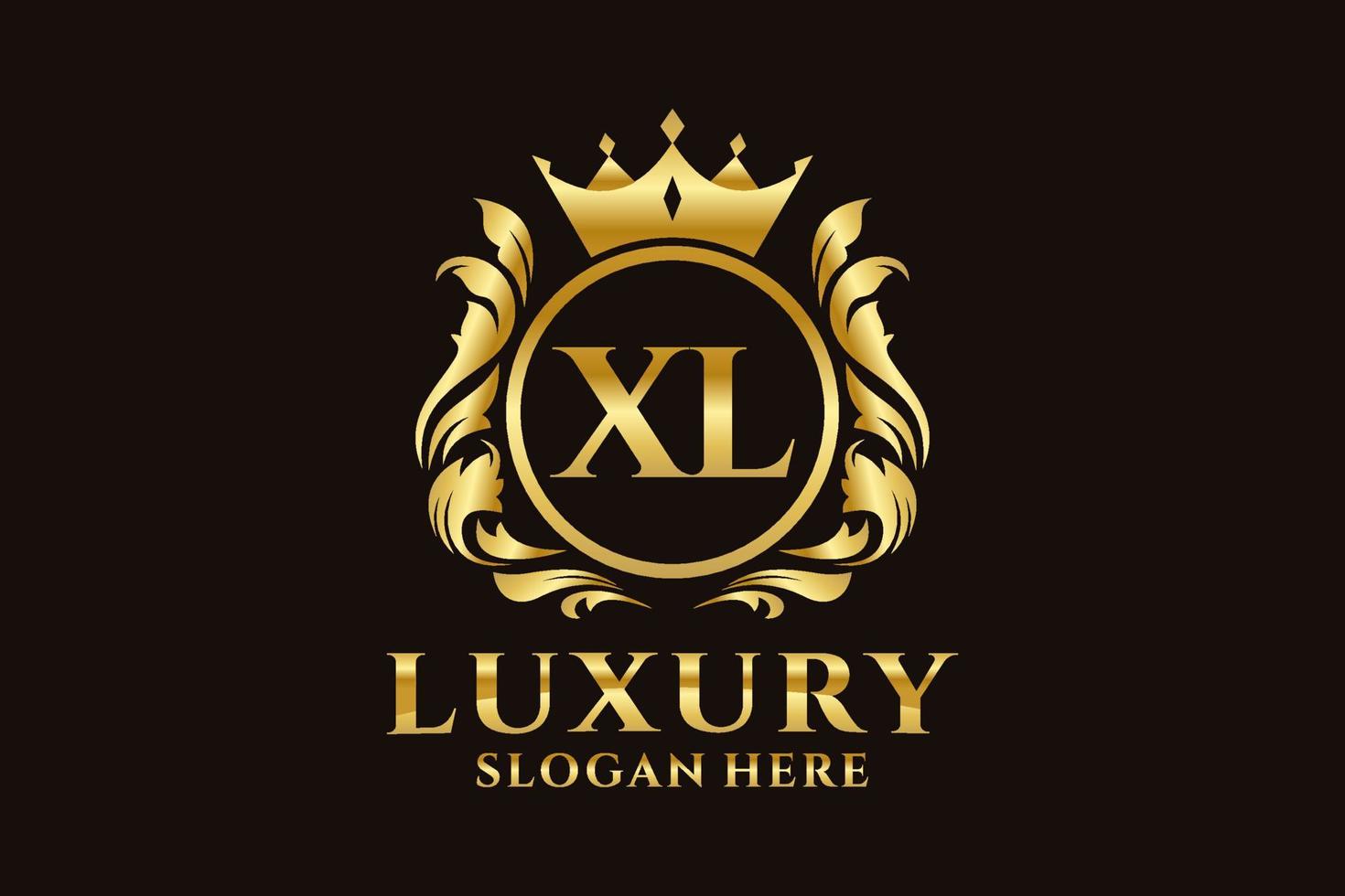 Initial XL Letter Royal Luxury Logo template in vector art for luxurious branding projects and other vector illustration.