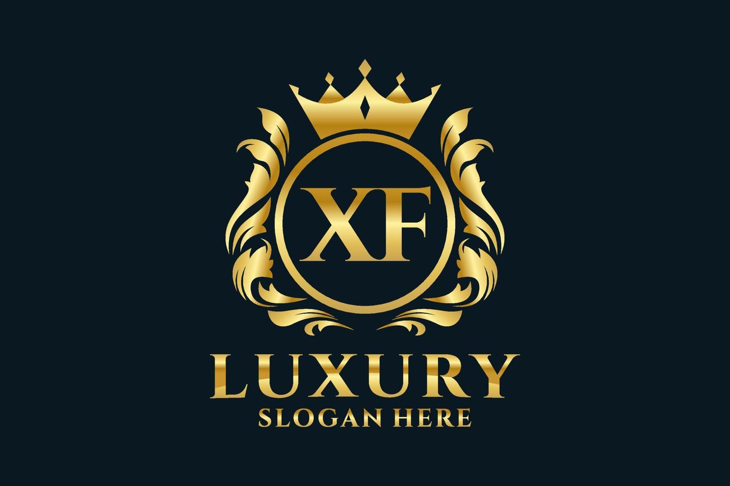 Initial XF Letter Royal Luxury Logo template in vector art for luxurious branding projects and other vector illustration.