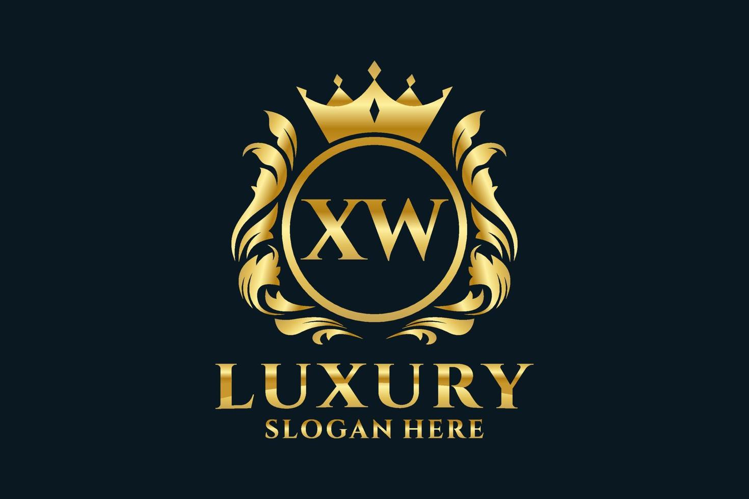 Initial XW Letter Royal Luxury Logo template in vector art for luxurious branding projects and other vector illustration.