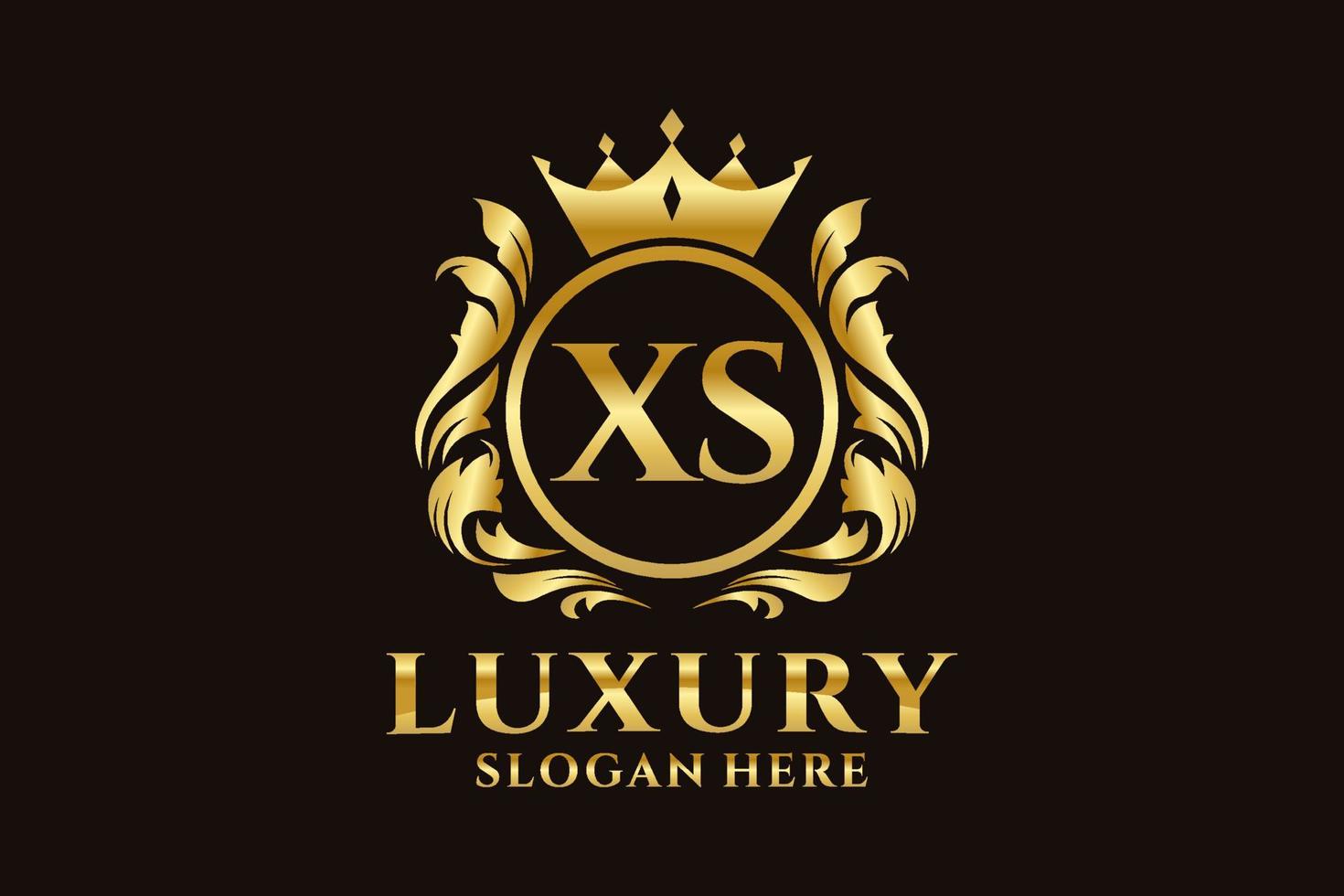 Initial XS Letter Royal Luxury Logo template in vector art for luxurious branding projects and other vector illustration.