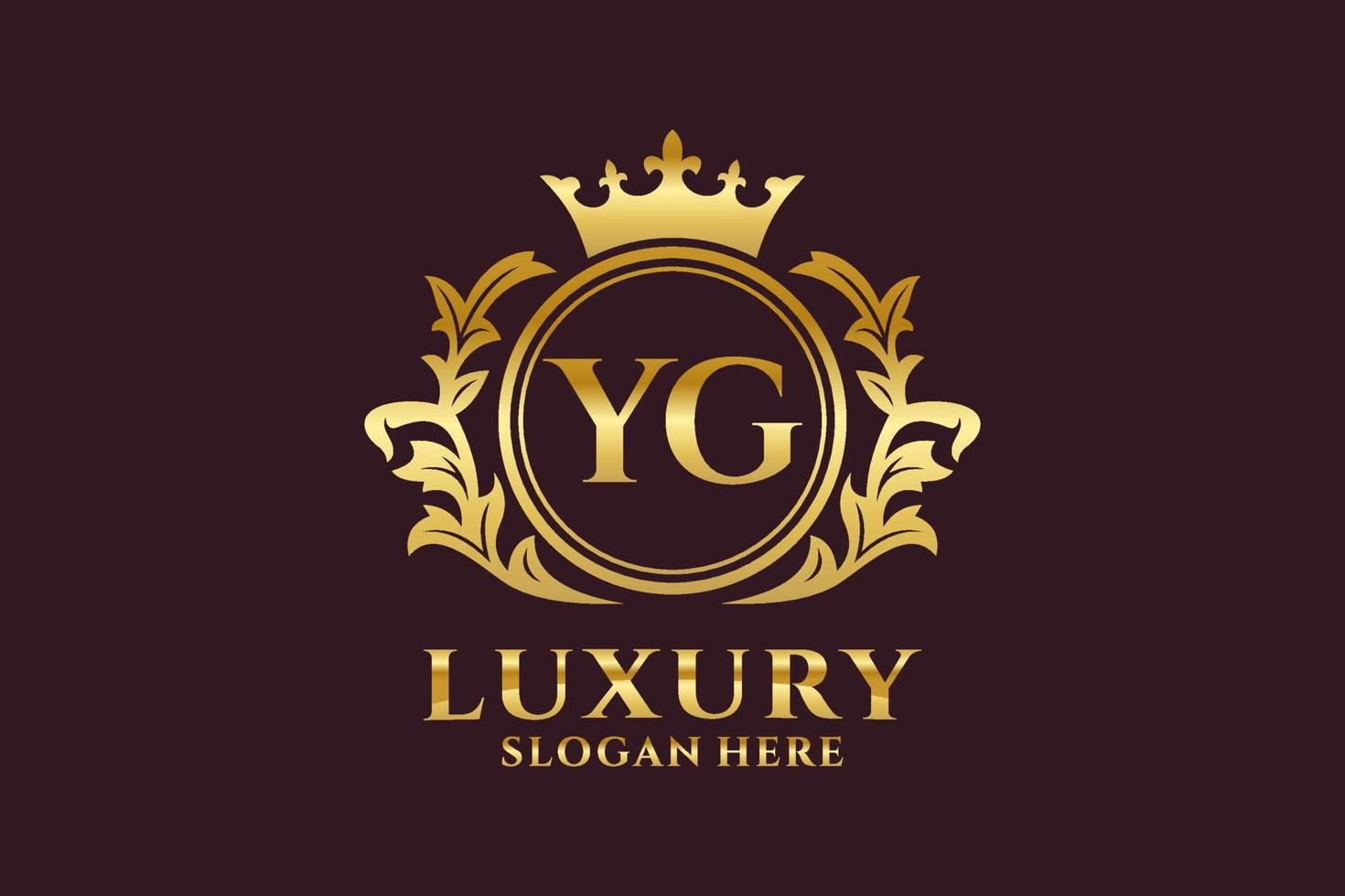 Initial YG Letter Royal Luxury Logo template in vector art for luxurious branding projects and other vector illustration.