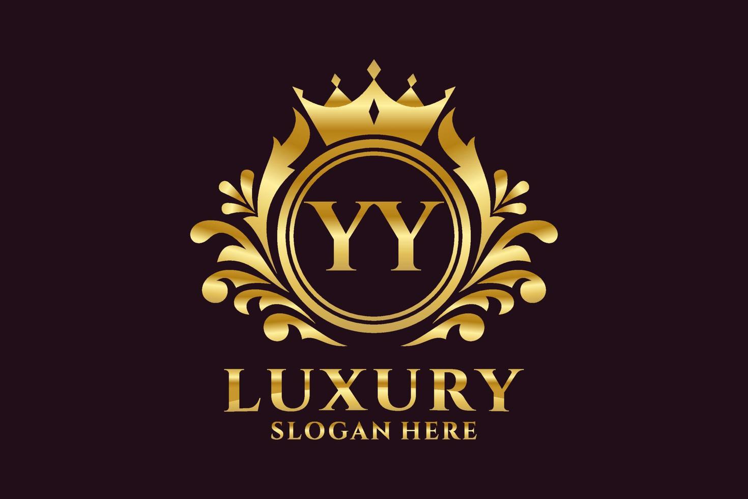 Initial YY Letter Royal Luxury Logo template in vector art for luxurious branding projects and other vector illustration.