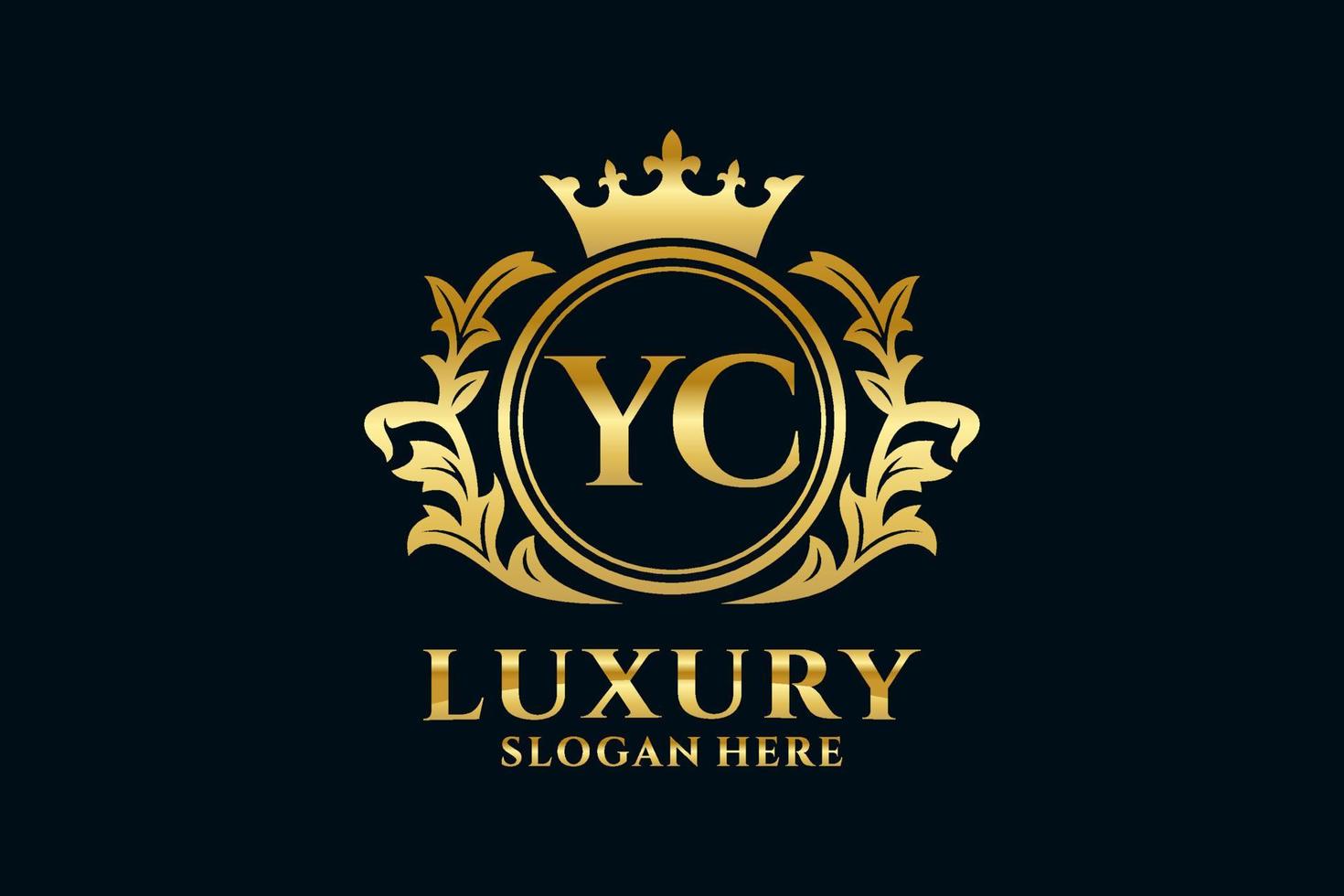 plantilla de logotipo de lujo real con letra yc inicial en arte vectorial para proyectos de marca de lujo y otras ilustraciones vectoriales. vector
