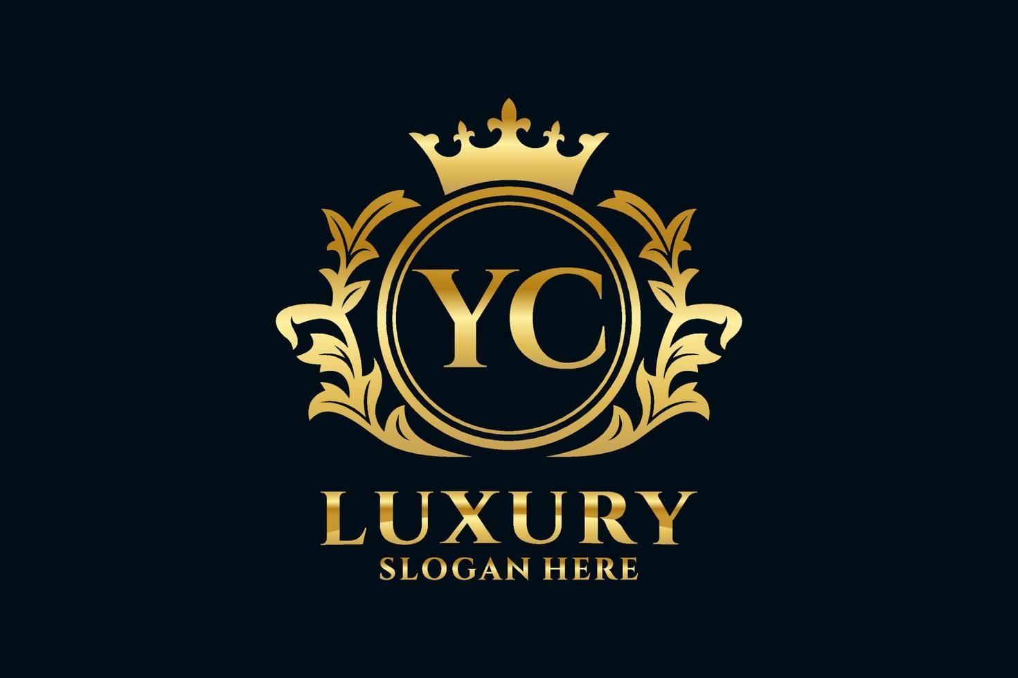 Initial YC Letter Royal Luxury Logo template in vector art for luxurious branding projects and other vector illustration.