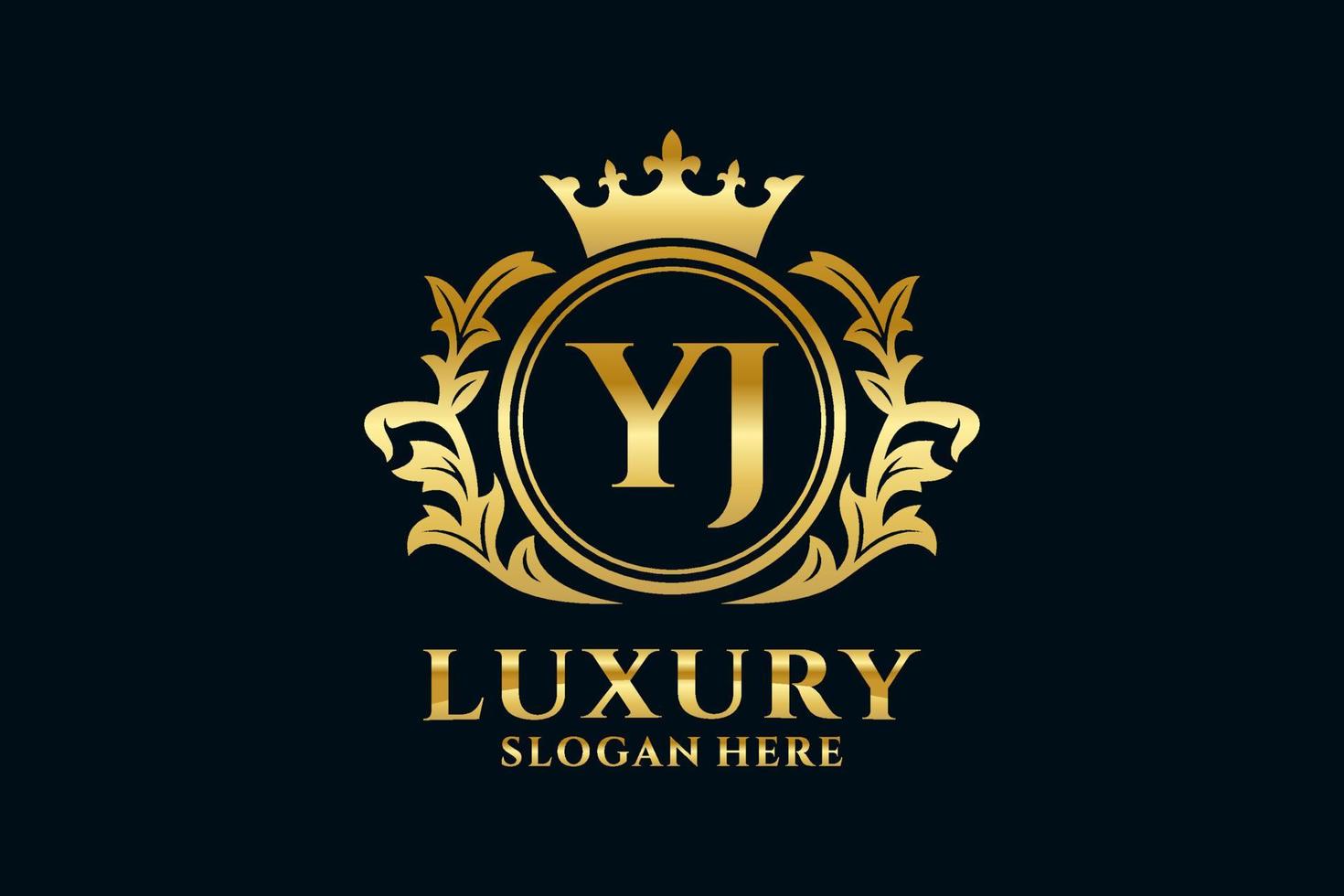 Initial YJ Letter Royal Luxury Logo template in vector art for luxurious branding projects and other vector illustration.